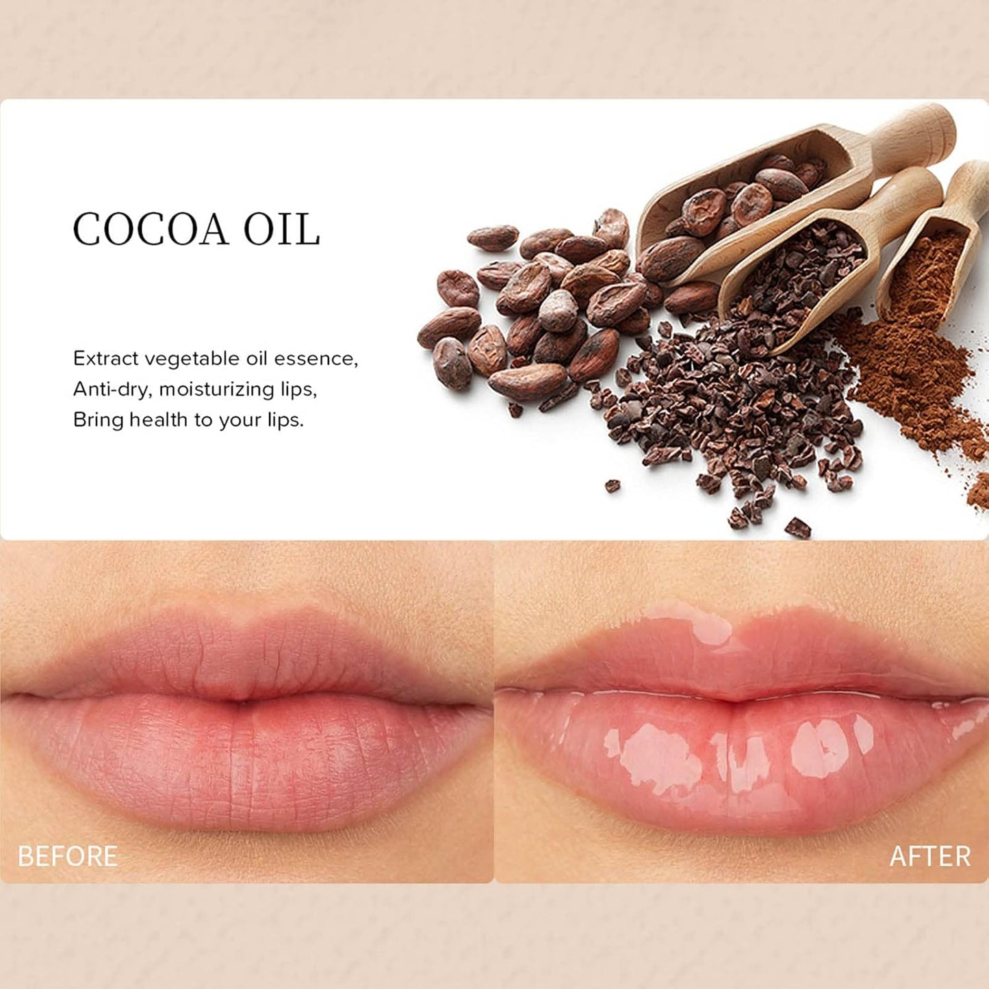 2pcs Lip Balm, Cocoa Bean Lip Oil, Milk Lip Oil, Hydrating Nourishing Roll On Lip Gloss Roll On Design Overlay Different Aroma