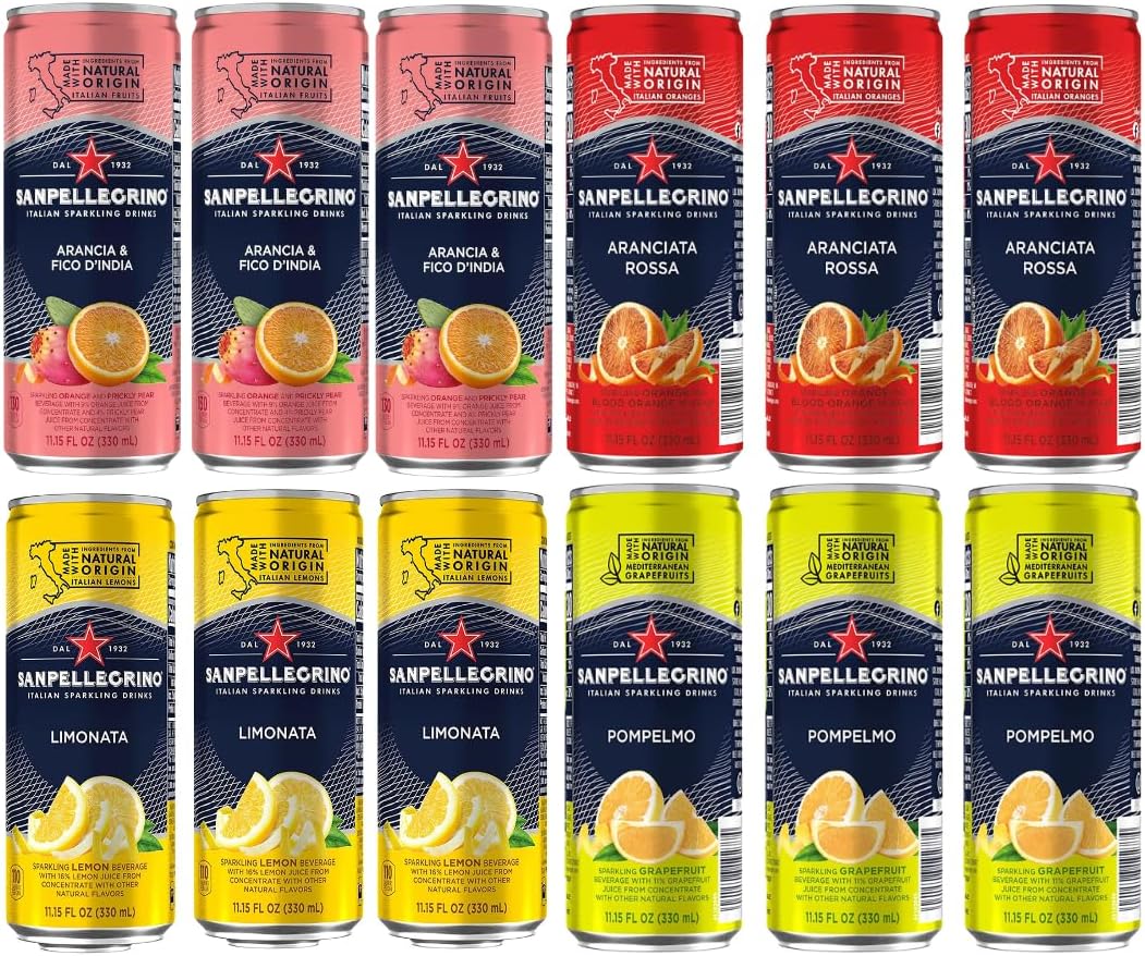 San Pellegrino Sparkling Fruit Beverages Variety Pack - 11.15 Fl Oz Cans (12 Pack)