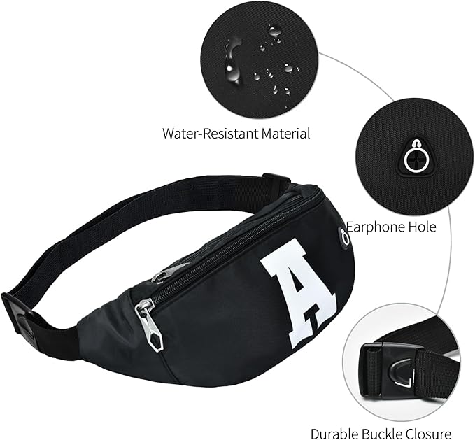 Fanny Packs for Men and Women, Waterproof Sports Waist Pack Bag for Travel Hiking Running Hands-free