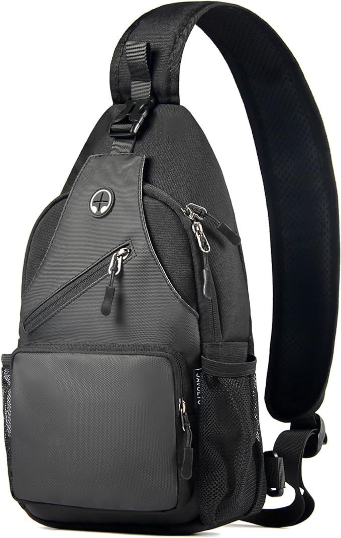 Sling Bag for Men Crossbody Backpack, Small Sling Backpack Mens Shoulder Bag, Casual Daypack Hiking Bag for Travel