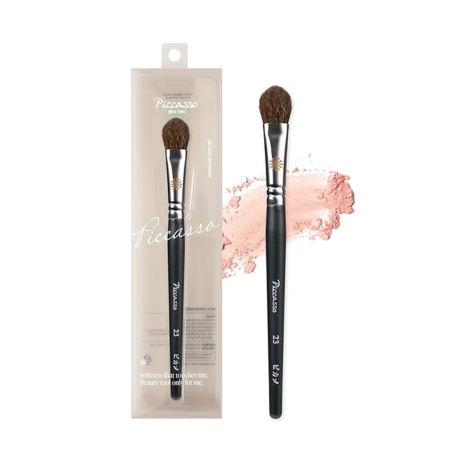 Piccasso 23 Small Blusher Brush â Precise Makeup Brush for Cheeks, Nose, and Chin, Soft Squirrel & Horse Hair for Delicate Application, Detail Face Brush for Daily Use, Korean Professional Beauty Tool