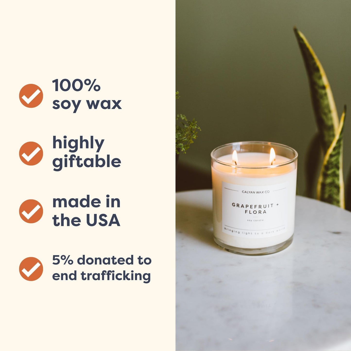 Calyan Wax Co. Evergreen & Eucalyptus 2 Wick Scented Candle - 37 Hour Burn - Luxury Clean Soy Wax Candles - Long Lasting Large Glass Jar Candle for Home - 8.8oz