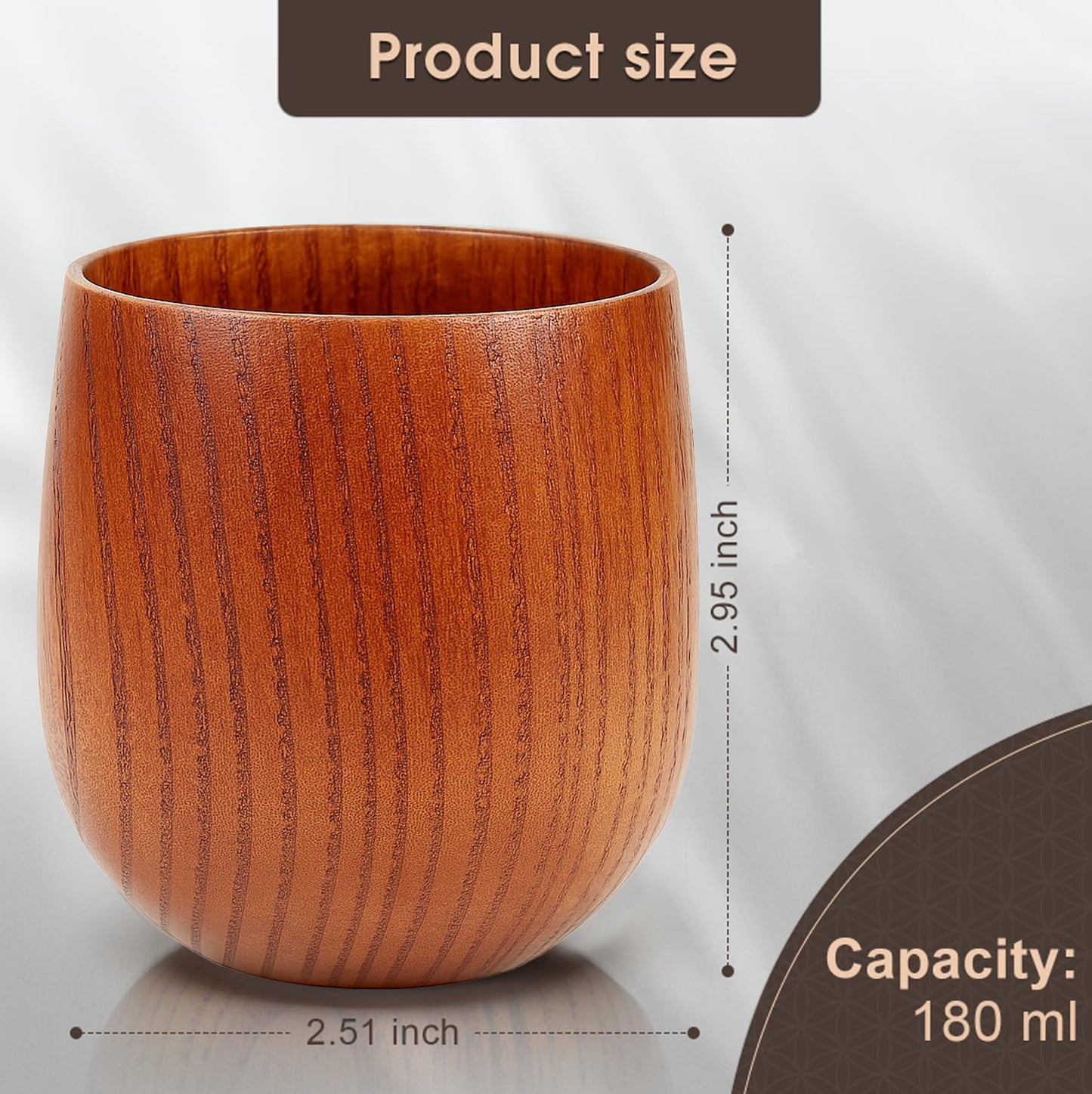 MBBEST Handcrafted Wooden Bourbon Glasses Set of 2 – Hand-Carved Whiskey Tumbler, Flavor-Enhancing Oak Barrel Design, Unbreakable Old Fashioned Glass for Men – Luxury Gift Box Included
