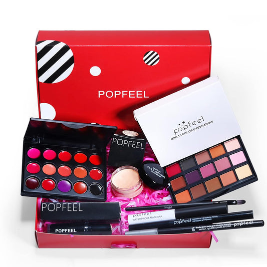 All in One Makeup Kit,Christmas Makeup Kit,Full Starter Cosmetics Set with Eyeshadow Lipstick Palette Mascara Eyebrow Pencil Eyeliner Concealer,Gift Set for Women, Girls & Teens