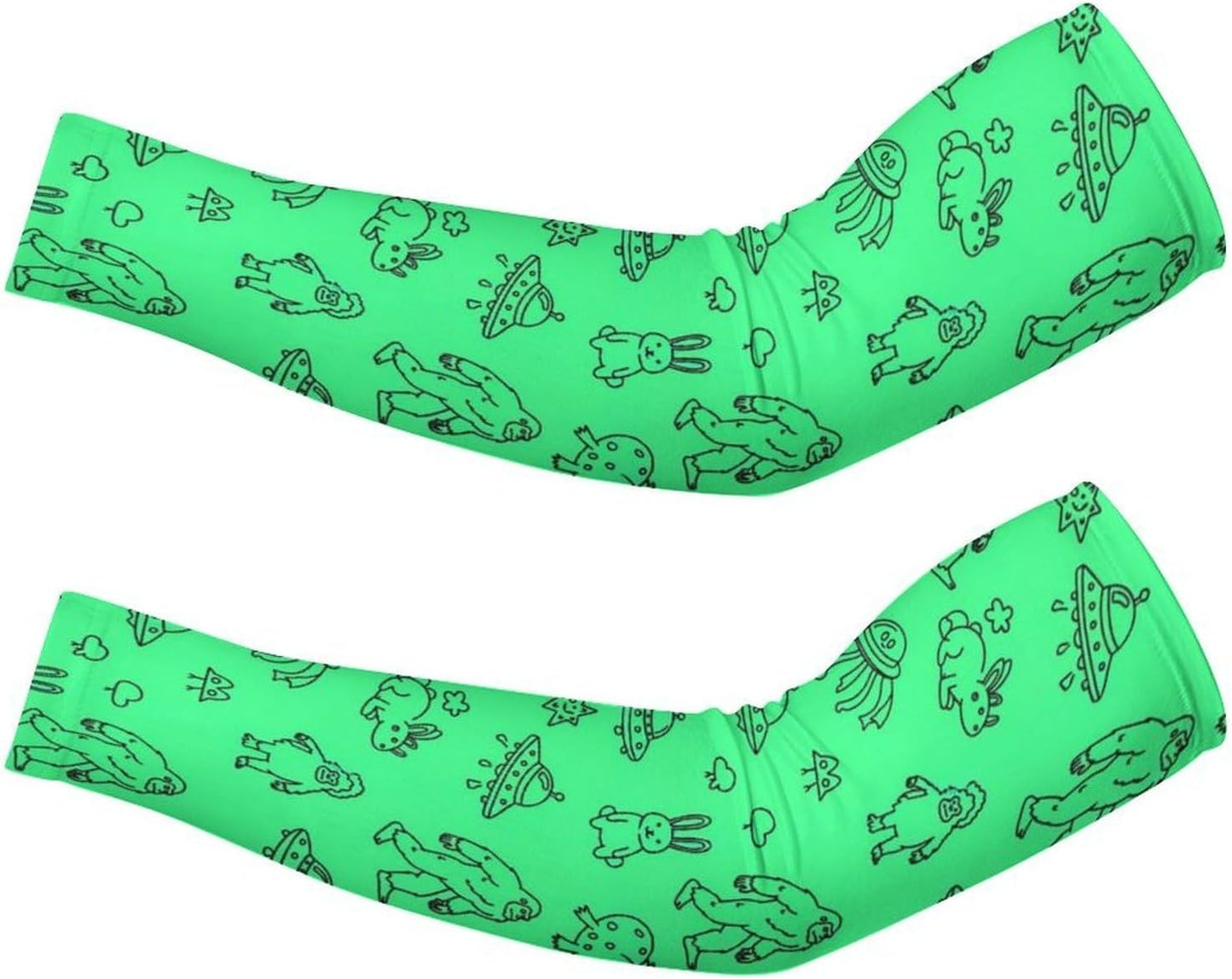 Thumb Hole Ice Silk Arm Sleeves, Cooling UV Protection for Men Women Running Cycling Football