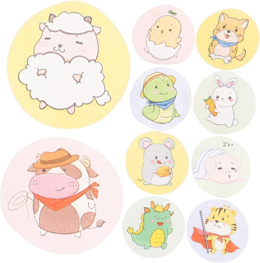 Beaupretty 120pcs Cartoon Round Adhesive Patches Breathable Care for Small Wounds Cute Design Protection for Adults