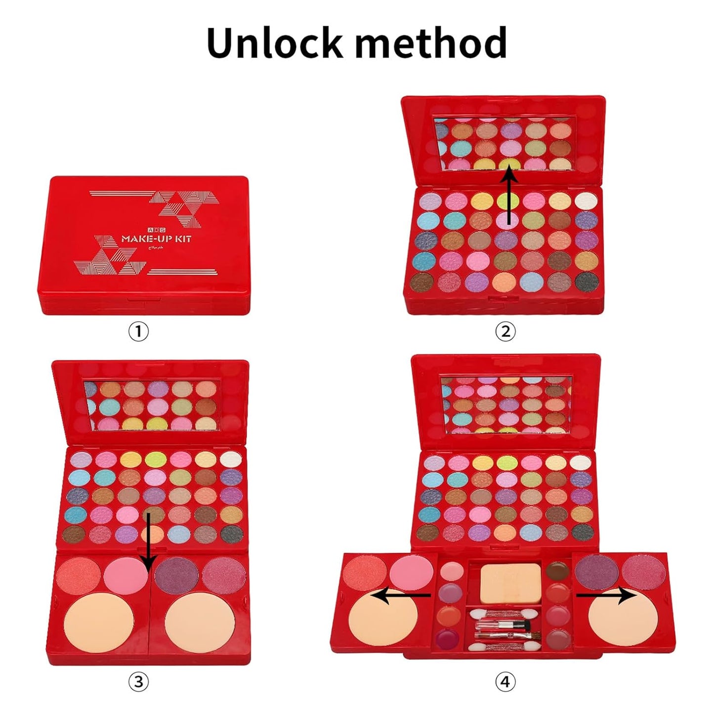 All-in-One Makeup Gift Set Travel Makeup Kit Complete Starter Makeup Bundle Lipgloss Lipstick Concealer Blushes Powder Eyeshadow Palette Cosmetic Palette for Teen Girls & Adults #10