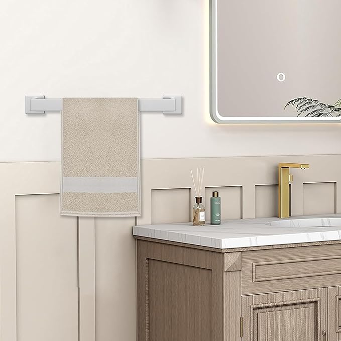 JOPOFI 5 Piece Bathroom Towel Bar Set - SUS304 Stainless Steel Bath Towel Holder, 15.7 Inch Towel Racks for Bathroom Wall Mounted, Bathroom Hardware Accessories Set - Brushed Nickel