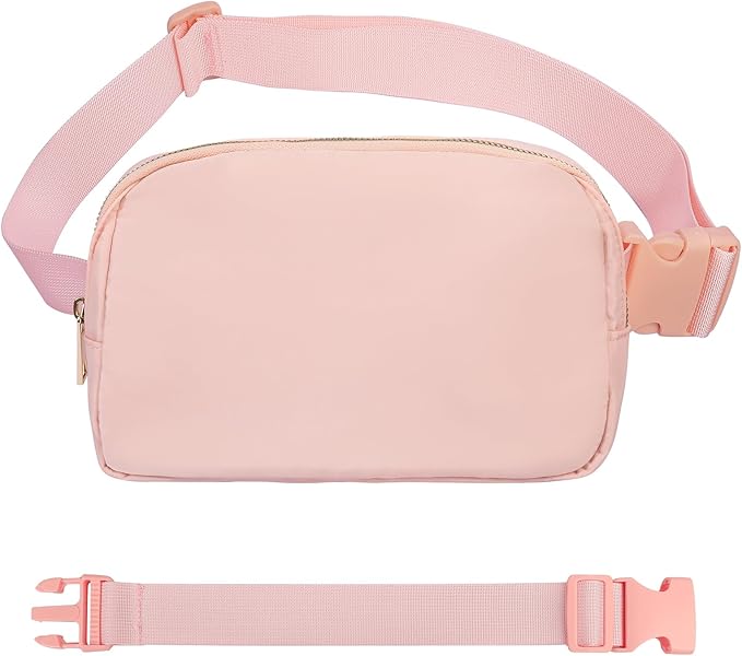 VOROLO Fanny Pack For Women And Men Crossbody Bag Belt Bag with Adjustable Strap Graduation Gifts Light Pink