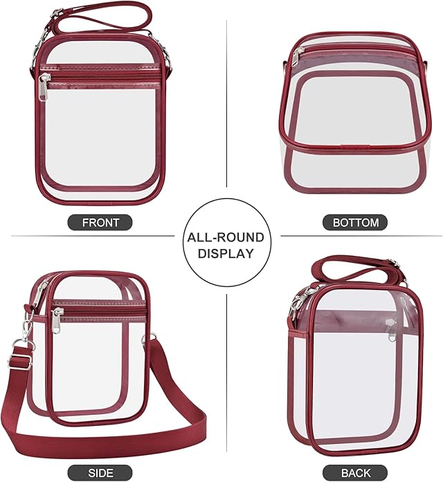 USPECLARE Clear Purse Stadium Transparent Messenger Bag Stadium Approved for Men and Women Clear CrossBody Bag