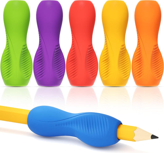 ELETIUO 6-Pack Pencil Grips,Ergonomic Triangular Design with Guiding Grooves Corrects Grip,Soft Silicone & Non-Slip Texture,Universal Fit for Kids&Adults Left/Right Handed Writing,Drawing