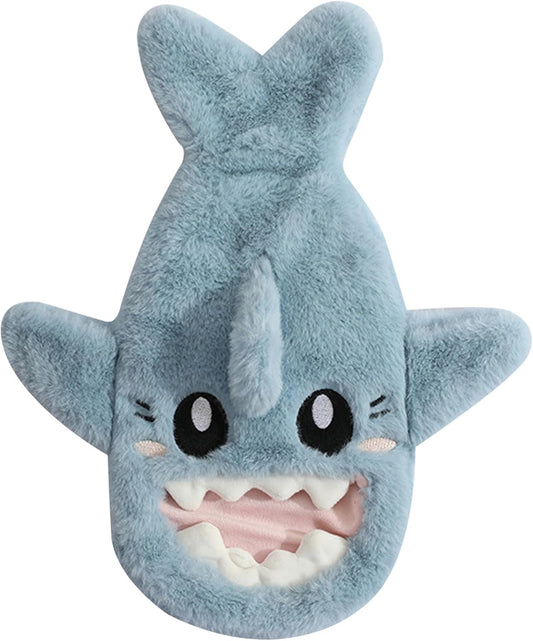 Hot Water Bottle Animal Cute Hot Water Bottle Hot Water Bag Hand Warmer Hot Water Bottle with Washable Plush Cover 1L Cute Shark Hot Water Bag Explosion and Leak Proof Cosy Soft Warm Water Bag with B