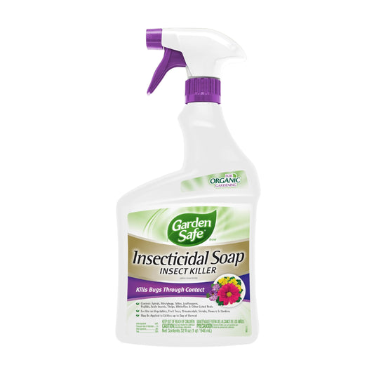 Garden Safe Brand Insecticidal Soap Insect Killer, 32 Fluid Ounces, For Organic Gardening, Kills Bugs Through Contact