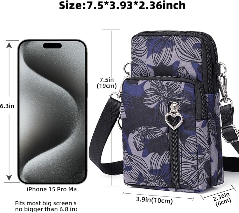 JANKS Small Crossbody Bag for Women - Mini Phone Purses with Crossbody Strap and Wallet - Nylon Arm Bag