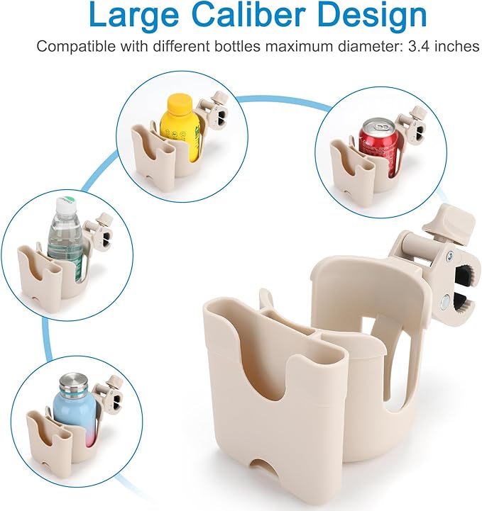 Accmor 2-in-1 Walker Cup Holder with Phone Holder, Wheelchair Cup Holder, Rollator Cup Holder, Cup Phone Holder for Walker, Wheelchair, Rollator, Mobility Scooter
