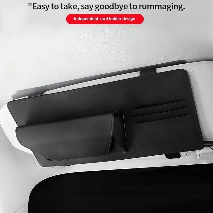 Anti-Glare Sun Visor for Cars, Suitable for Daytime and Nighttime Driving, Blocks UV Rays and Sunlight, Sun Visor Extender with Transparent Anti-Glare Panel and Storage Function