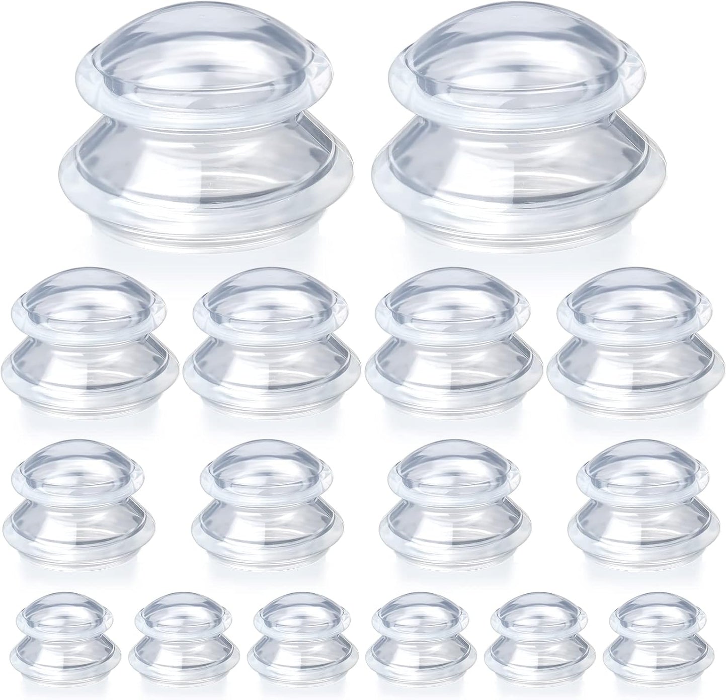 Syhood 16 Pcs 4 Sizes Cupping Therapy Set Silicone Cupping Massage Cups Professional Therapy Studio and Household Set for Cellulite Reduction Body Myofascial Muscle Nerve Joint Pain