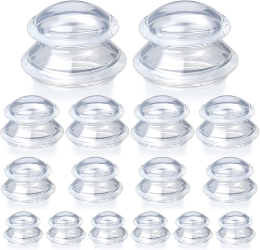 Syhood 16 Pcs 4 Sizes Cupping Therapy Set Silicone Cupping Massage Cups Professional Therapy Studio and Household Set for Cellulite Reduction Body Myofascial Muscle Nerve Joint Pain