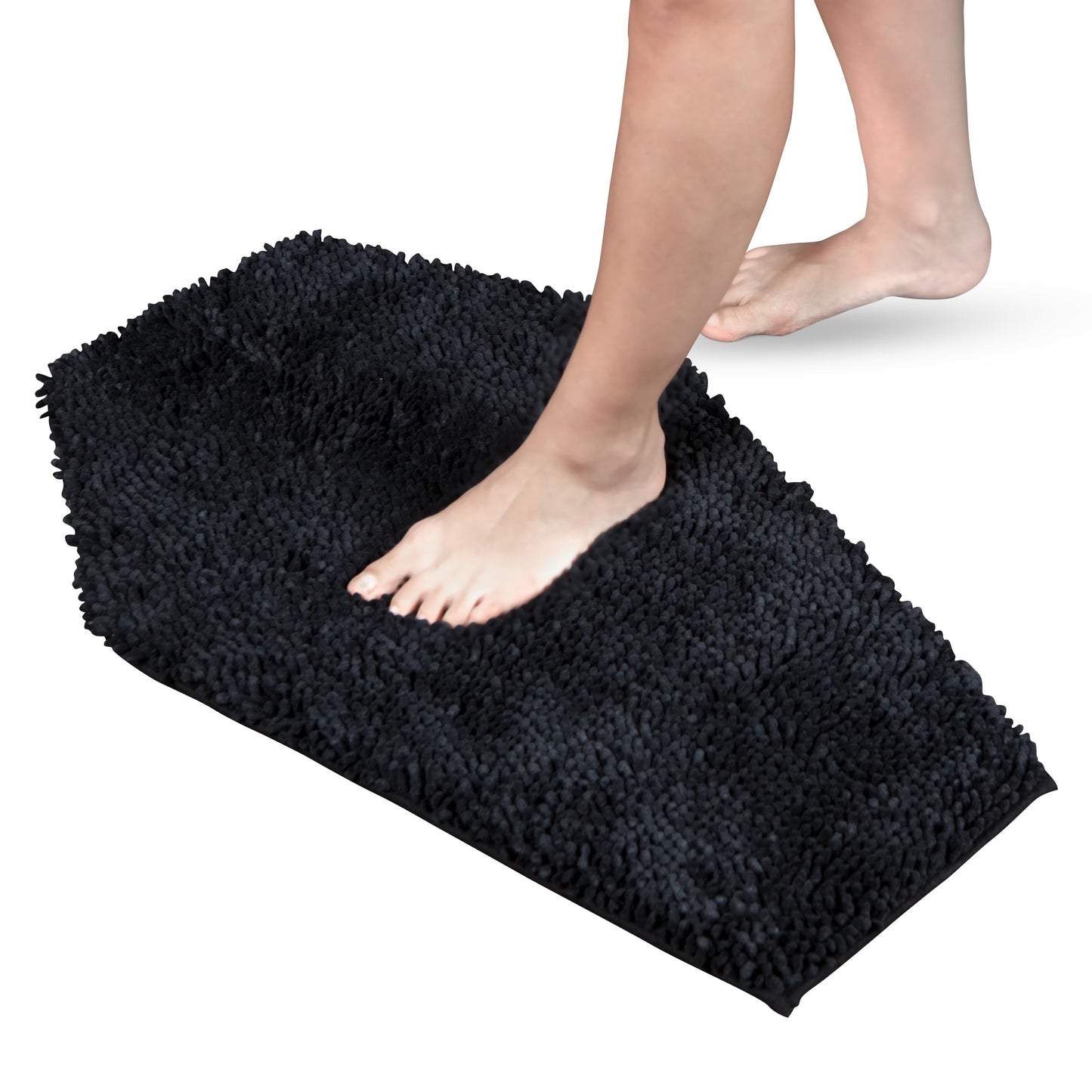 Gothic Curiosities Chenille Coffin Bath Mat - 32x20 Inch Coffin Rug, Soft, Thick, Water Absorbent, Machine Washable with Non-Slip PVC Backing - Spooktacular Gothic Bathroom Mat