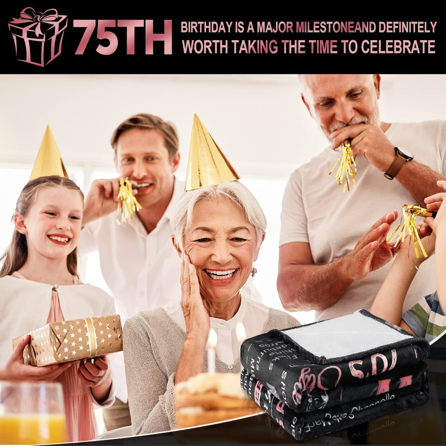 aisdfhsa 75th Birthday Gifts for Women - Back in 1950-75 Birthday Gifts for Women 75 Year Old Birthday Gift Ideas 75th Birthday Decorations Women Throw Blanket 60Lx50W