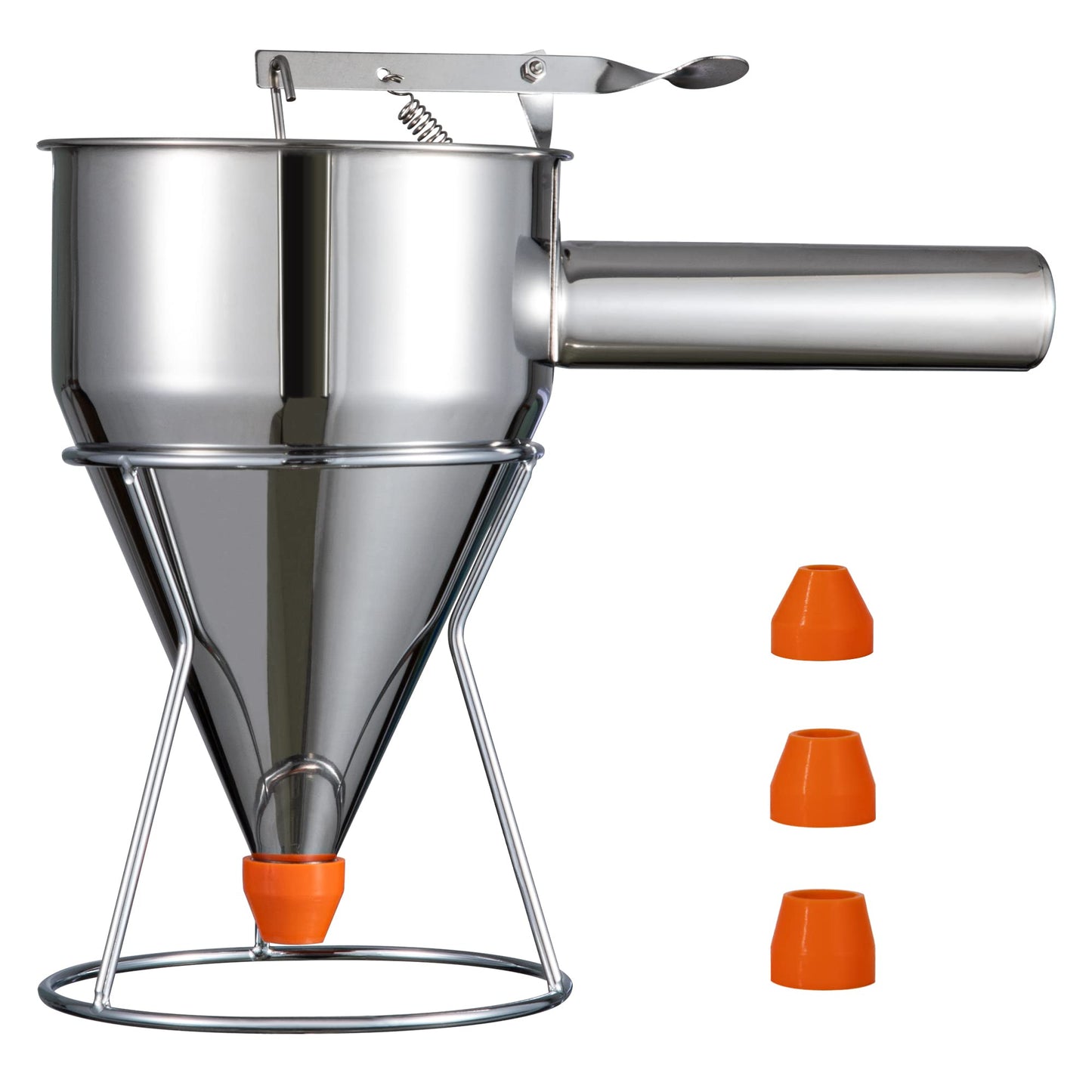 MyLifeUNIT Pancake Batter Dispenser, 40oz Multi-Caliber Stainless Steel Funnel Cake Dispenser with Stand Great for Pancakes, Cupcakes or Any Baked Goods