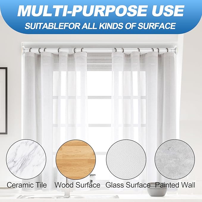 CorkLatta White Shower Curtain Rod 31 to 80 Inch,1 Inch Diameter Adjustable Spring Tension Stainless Steel Telescoping Rod,Easy Install,No Rust