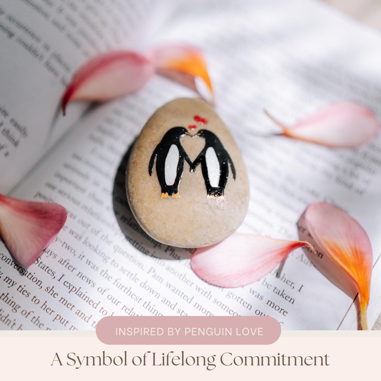 Wedding Anniversary Penguin Pebble Gift - Years Down, Forever to Go” Card & Happy Anniversary Box – Unique Gift for Husband, Wife, Boyfriend, Girlfriend – 1st 10th 25th 50th