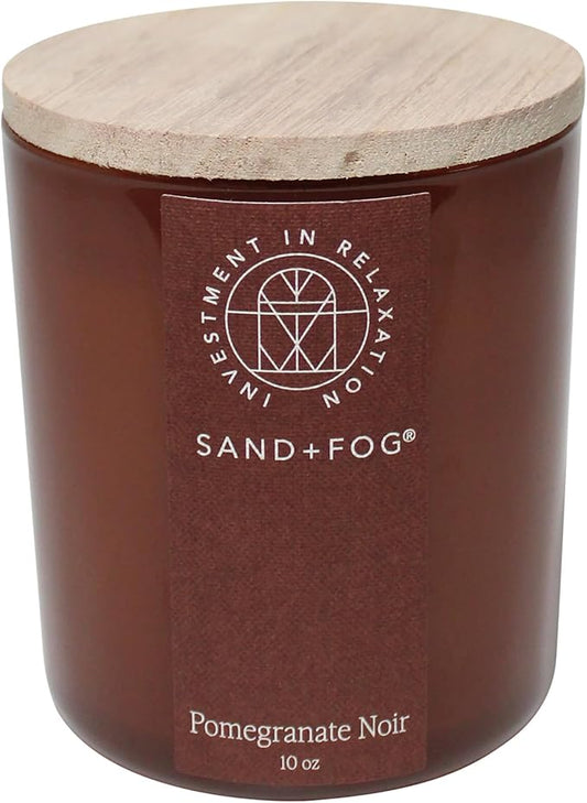 Sand + Fog Scented Candle - Pomegranite Noir â Additional Scents and Sizes â 100% Cotton Lead-Free Wick - Luxury Air Freshening Jar Candles - Perfect Home Decor â 10oz