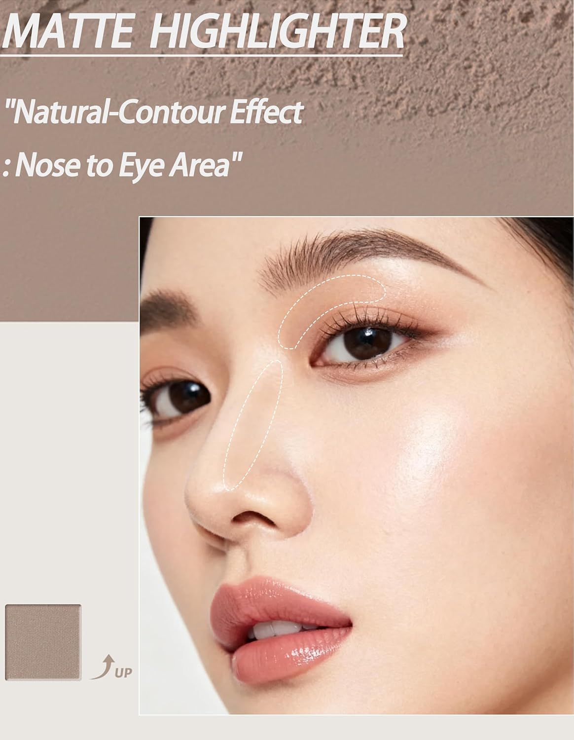 Cool Toned Contour Palette with Mirror, Taupe Grey Contour Powder for Fair Pale Light Cool Toned Skin, Nose Contouring Bronzer Powder with Face Brush