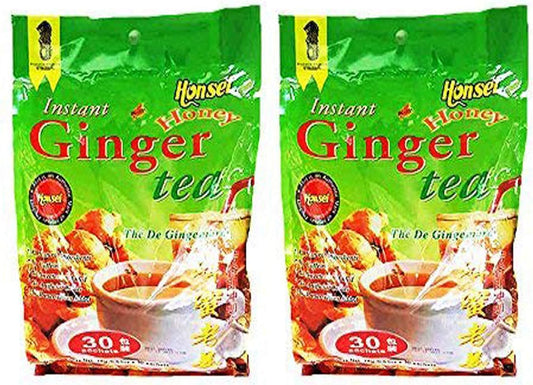 Honsei Instant Honey Ginger Tea (60 Sachets) 18G/0.63oz- 2Packs