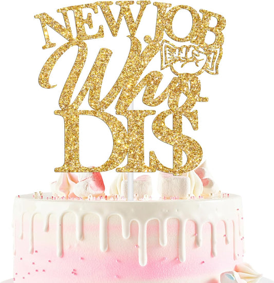 New Job Who Dis Cake Topper, Congrats Coworker New Job Change Party Decorations, You Did It, Congratulations Going Away/Corporation Farewell Party Decorations