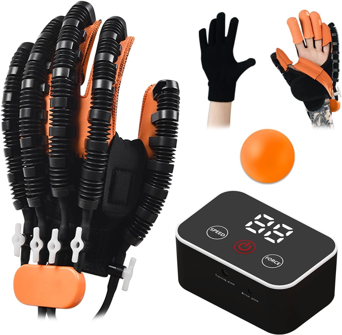 Rehabilitation Robot Gloves for Stroke Recovery Hemiplegia Finger Hand Function Rehabilitation Therapy Arthriti Glove (Left Hand, M)