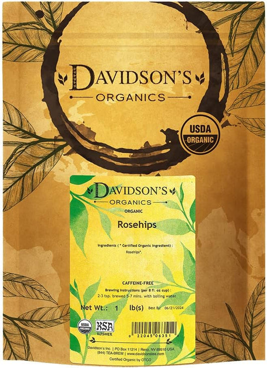 Davidson's Tea Bulk, Organic Rosehips, 16-Ounce Bag
