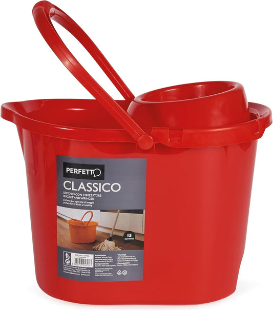 Perfetto Classic Bucket with Squeezer, Purple, 28 cm