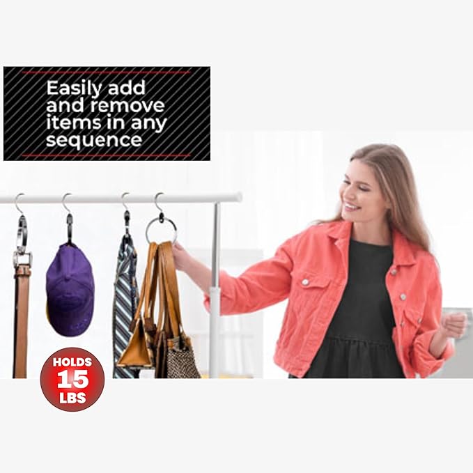 Multipurpose Closet Hangers, 50 Tie Belt Hanger for Closet, Great Space Saving Belt Organizer for Wardrobe, Ideal for Storing Belts, Ties, Scarfs, Baseball Hats, Purses & More, 2 Pack