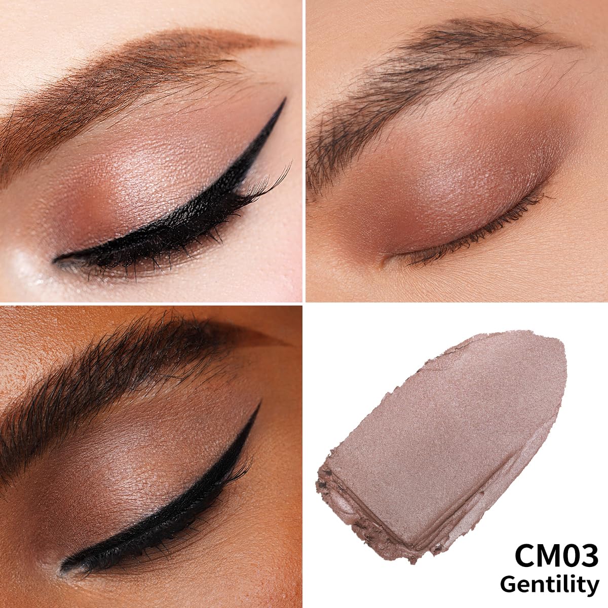 Oulac Matte Eyeshadow 3-in-1 Eyeshadow Eye Primer&Eyeliner Highly Pigmented Waterproof Smudge-proof Long Lasting Wear Smooth&Blendable Formula for Natural Look,Vegan & Cruelty-Free,CM03