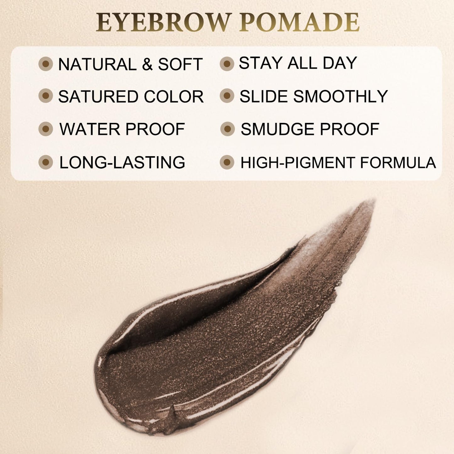 Makeup Kit with 4 Tip Waterproof Microblading Eyebrow Pencil, Eyeliner, Pomade and Dual-ended Eyebrow Brush - Dark Brunette