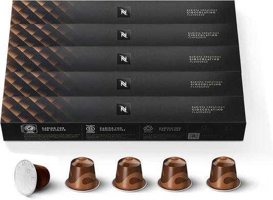 Nespresso Capsules Original Line, Cioccolato, Medium Roast Espresso Coffee, 50 Count Espresso Coffee Pods