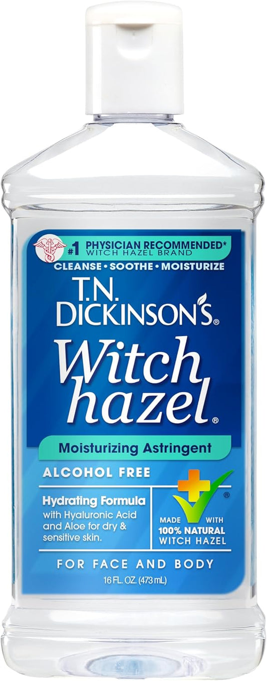 T.N. Dickinson's Witch Hazel Alcohol Free Moisturizing Astringent | 100% Natural Witch Hazel | Calms, Nourishes, Hydrates Skin | for Face & Body | 16 Fl Oz
