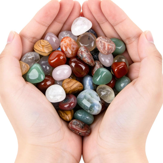 Polished Tumbled Healing Crystals Set – RAINFLOW 70PCS Bulk Multicolor Stones Irregular Natural Crystal Stones 0.5 Inch, Assorted Gemstones for Crafts, Jewelry Making, Home Decor & Gifts, 0.5"