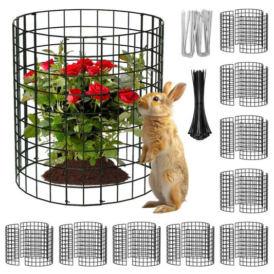10 Packs Round Plant Protector from Animals,Metal Wire Mesh Garden Plant Cages for Outdoor Gardening Supplies, Garden Protection Rabbits Chickens Ducks for Vegetables, Flowers, Shrubs (12'' x 12'')