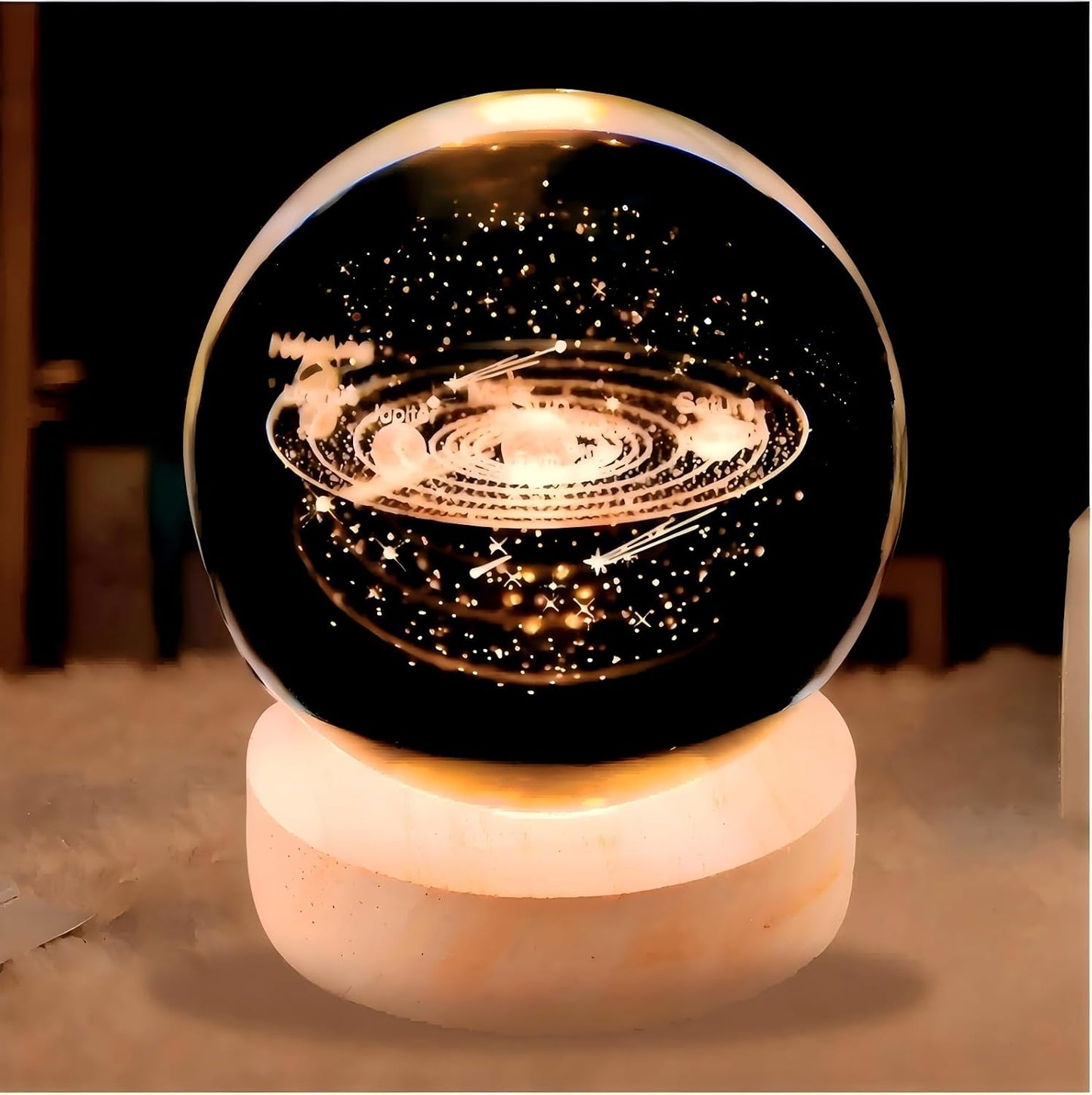 Starry Sky Lamp 3.15-inch Big Crystal Ball Night Light, USB Powered, Warm Lighting Colors (Universe) Lover's Gifts & Children's Gifts & Holiday Gifts & Bedside Table Items