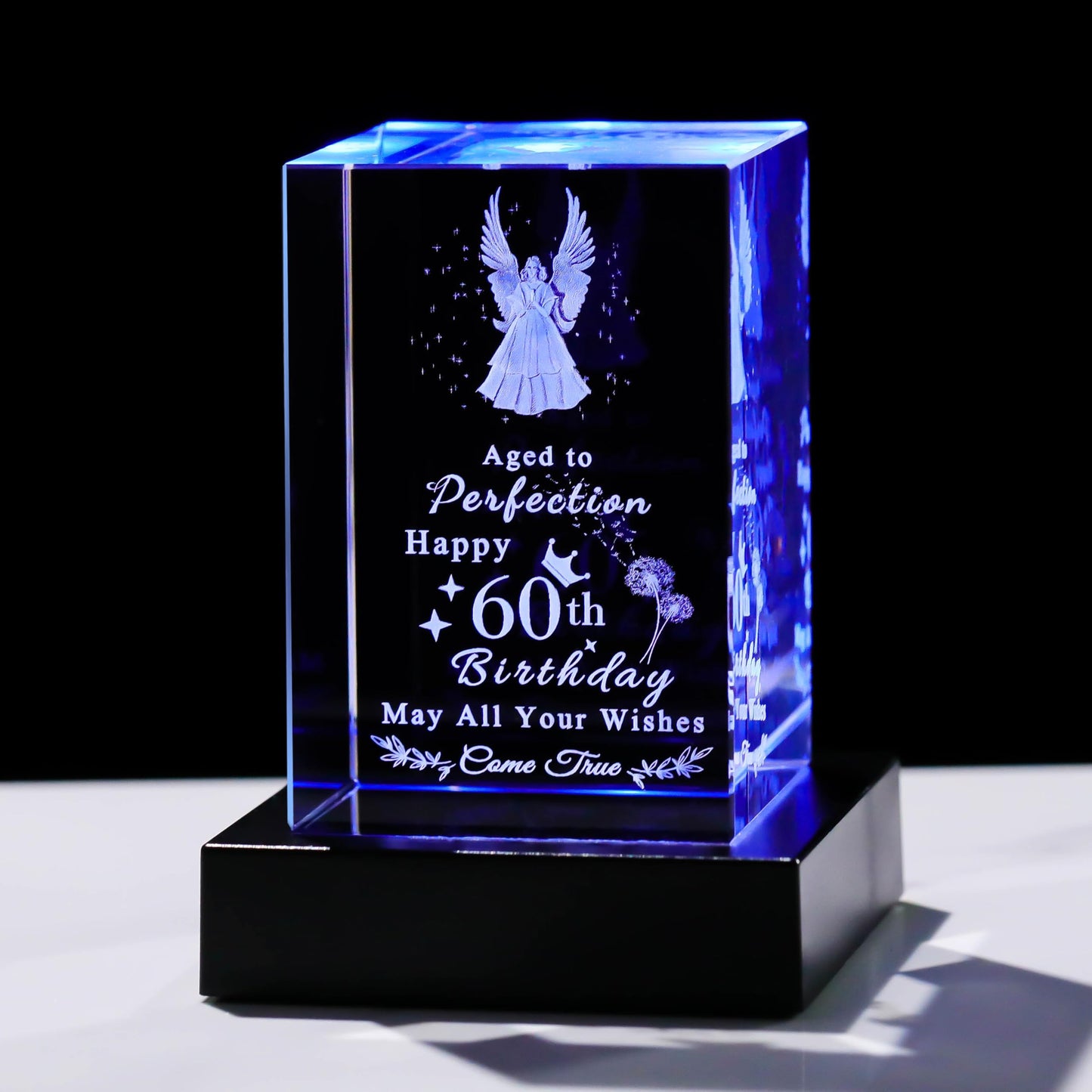 Qianwei 60th Birthday Gifts for Women Men - 3D Guardian Angel Gifts Personalized 1964 60 Year Old Birthday Present for Her Him - Happy 60th Birthday Gifts Ideas for Mom Dad Unique