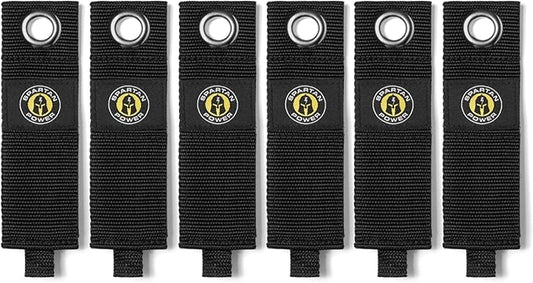 Spartan Power Heavy Duty Storage Straps, 2" X 13" Extension Cord Holder Organizer for Garage Organization and Cable Storage (6 Pack)