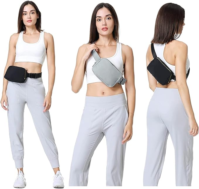VOROLO Fanny Pack For Women And Men Crossbody Bag Belt Bag with Adjustable Strap Graduation Gifts Light Grey