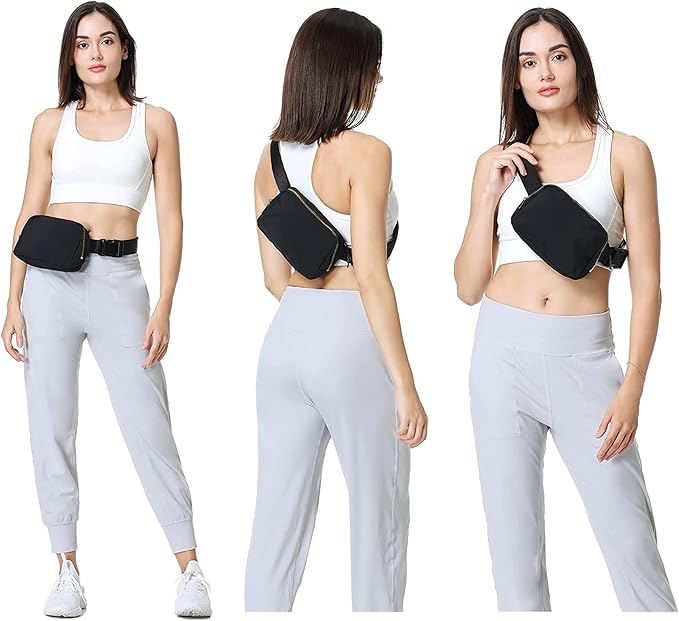 VOROLO Fanny Pack For Women And Men Crossbody Bag Belt Bag with Adjustable Strap Graduation Gifts Black