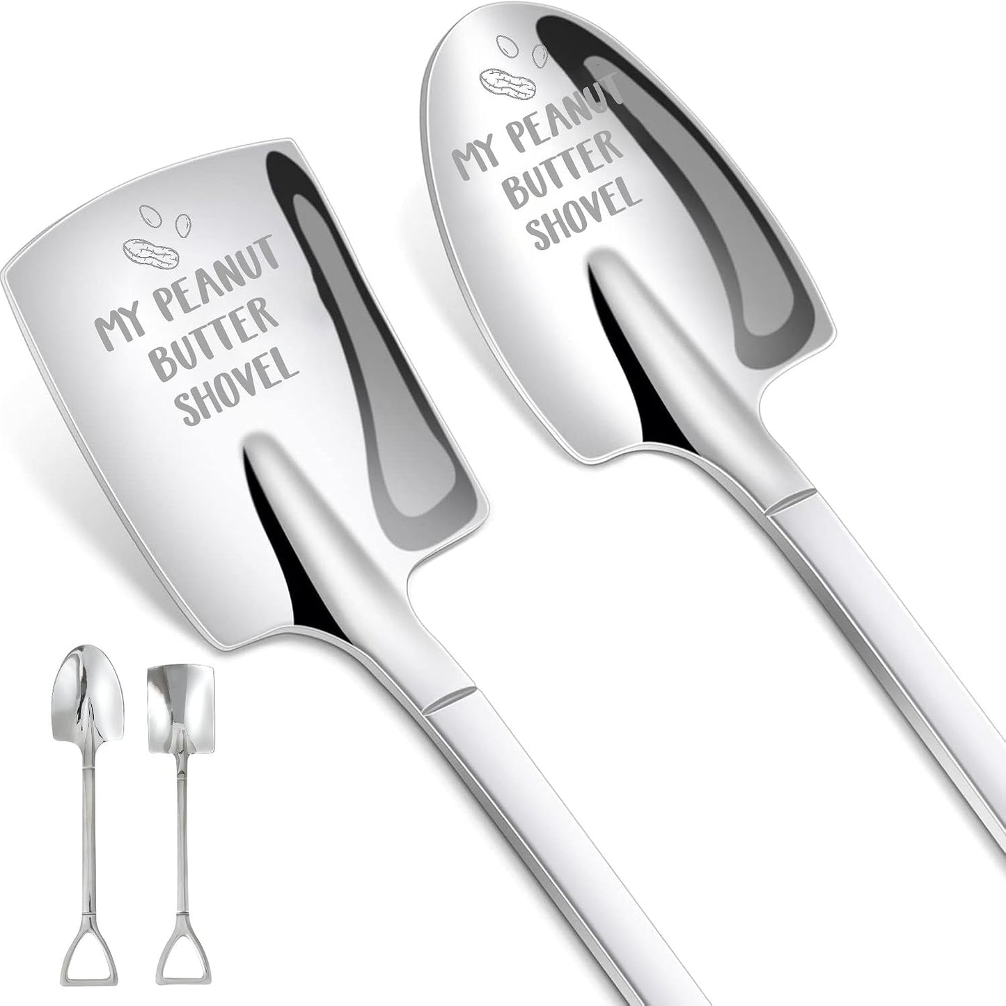 INNObeta Peanut Butter Spoon, 2 Pcs Engraved Ice Cream Shovels, My Peanut Butter Shovel