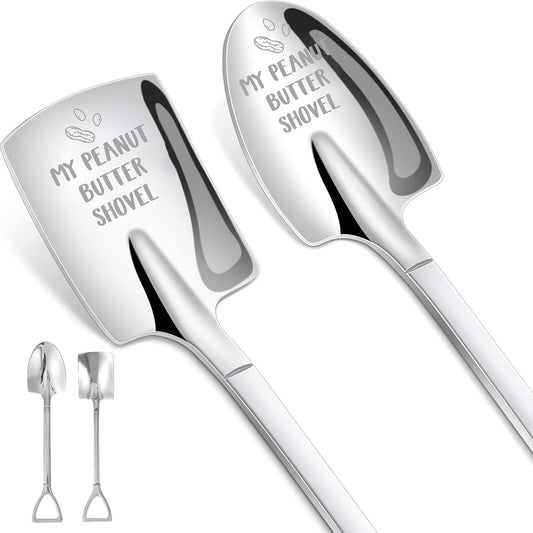 INNObeta Peanut Butter Spoon, 2 Pcs Engraved Ice Cream Shovels, My Peanut Butter Shovel