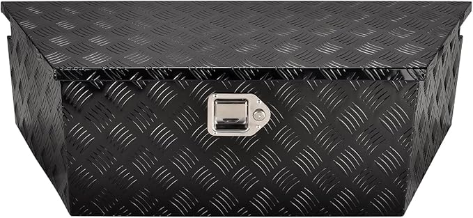 39''Inch Aluminum Trailer Tongue Tool Box Truck Bed Toolbox Truck Trailer Chest Box Underbody Storage Organizer Waterproof Square Storage Organizer w/Lock & Keys Black(â39" Lx16.5 Wx12 H)