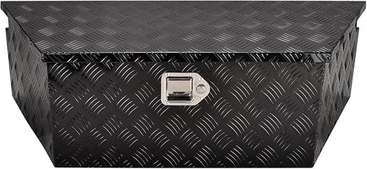 39''Inch Aluminum Trailer Tongue Tool Box Truck Bed Toolbox Truck Trailer Chest Box Underbody Storage Organizer Waterproof Square Storage Organizer w/Lock & Keys Black(â39" Lx16.5 Wx12 H)